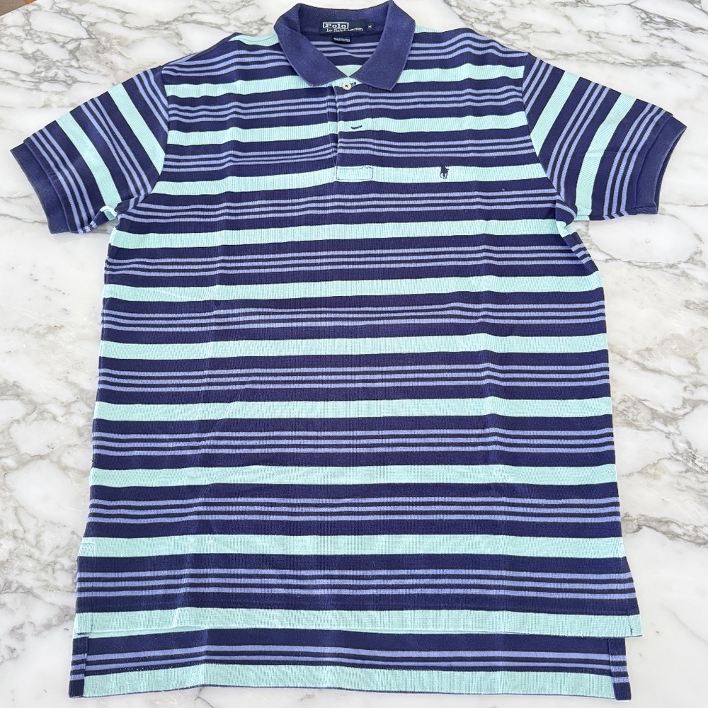 Polo Ralph Lauren Cotton Men's Pullover Striped Polo Short sleeve shirt,  Medium